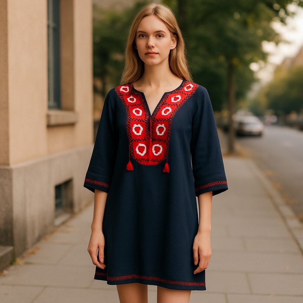 NWT J. Crew embroidered beach tunic Dress Embroidered Bohemian